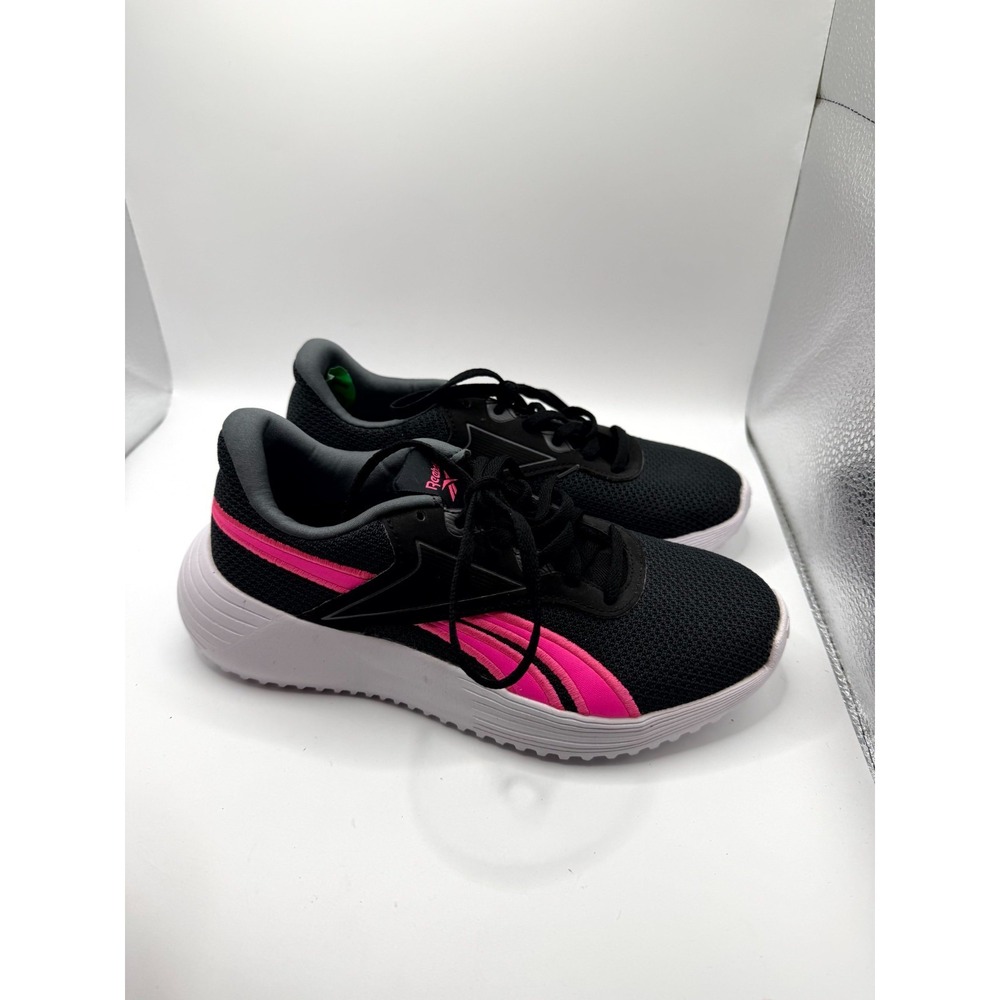 Reebok Lite 3.0 GZ0237 Womens 6 Sneaker Black Atomic Pink Lace Up Running Shoes - Picture 4 of 9